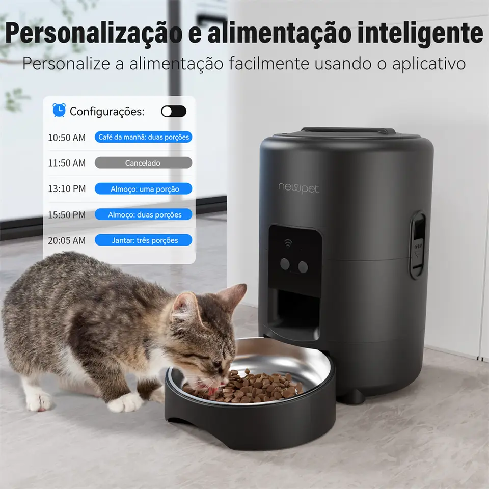 Alimentador Automático Inteligente Newpet 2L (Tuya/App)